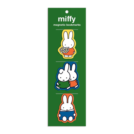 The Miffy Magnetic Bookmarks by Galison are a charming way to keep your place in your favorite book. Featuring sweet illustrations of Miffy in her classic poses, each bookmark folds at the top to clip securely onto the page—so you can easily find your spot without bending or losing your place.