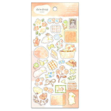 Sheet of decorative stickers with various designs on a white background