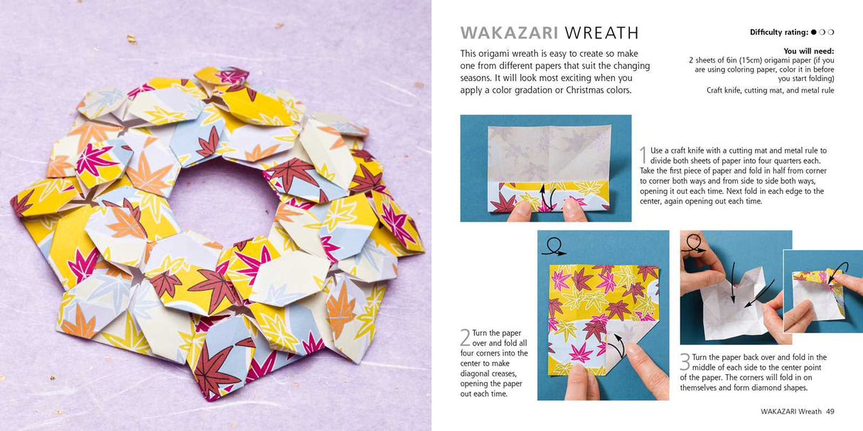 Featuring a 64-page book, plus 250 sheets of origami paper, try this collection of 15 origami models designed for mindfulness practice.

The therapeutic effects of origami are well known in Japan and by focussing on the experience of creating beautiful paper flowers, objects, animals, and more, this collection of 15 projects will guide you on a path to connectedness, awareness, and improved physical and emotional health. 