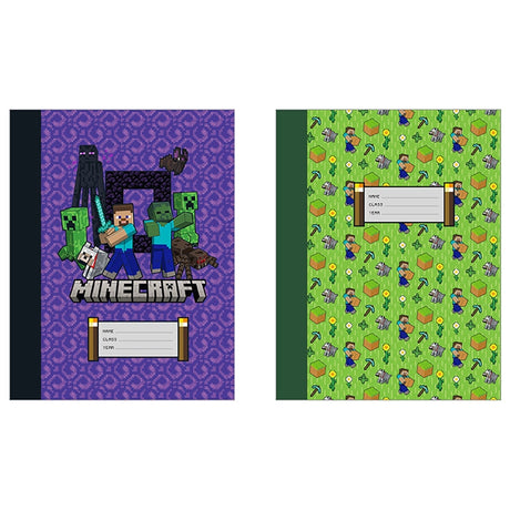 Build, create, and explore with this Minecraft composition notebook set designed to capture all of your class notes.

LINED AND GRAPH NOTEBOOKS: This set contains one lined notebook and one graph notebook, each with 100 pages of archival paper. Use the lined notebook for writing and note taking, and use the graph notebook for drawing graphs, solving math problems, drawing your builds, and more.

PERFECT FOR STUDENTS: With a standard size of 7.5 by 9.75 inch size, these composition notebooks are perfect to t