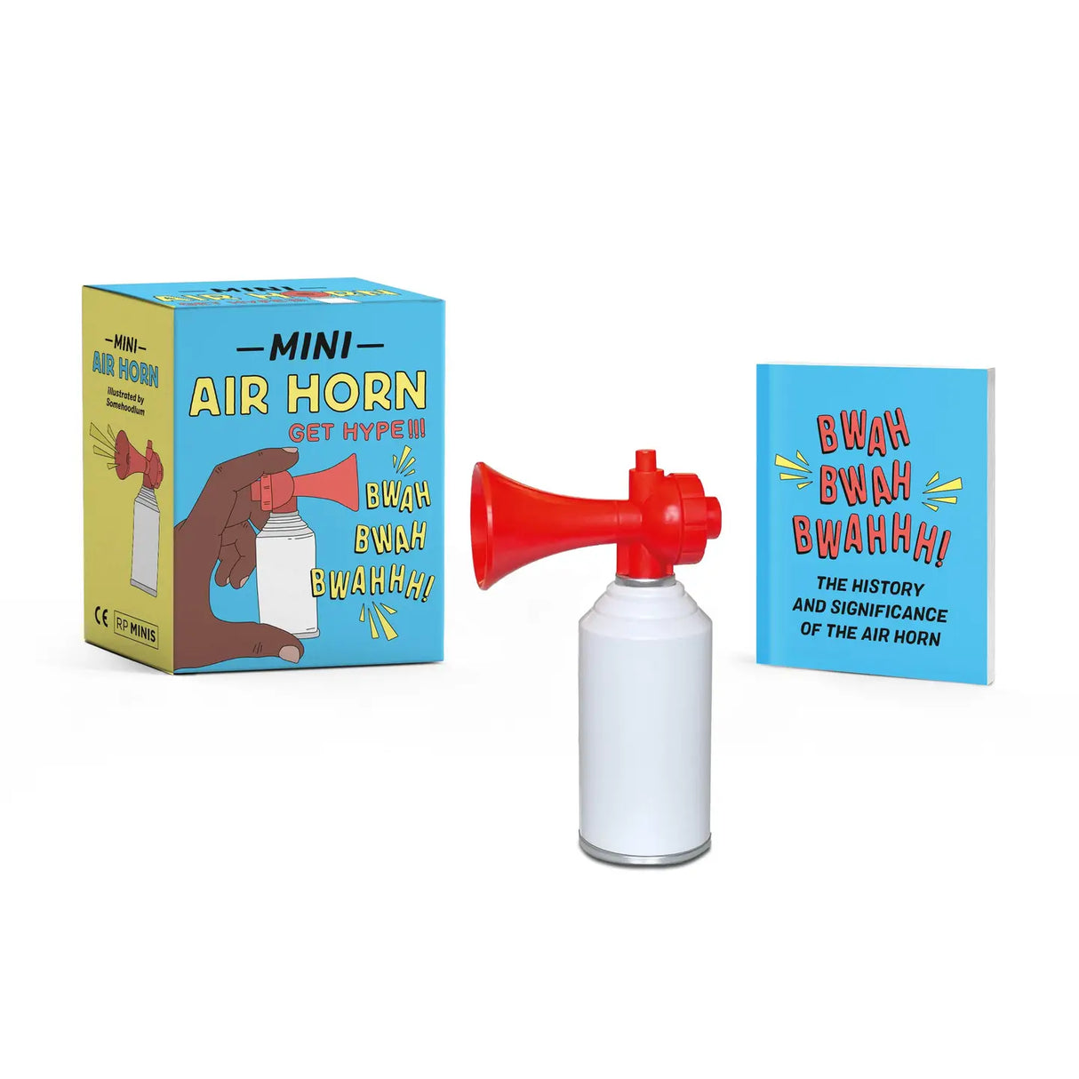 Bwah Bwah Bwahhh! Bring the party anywhere with the Mini Air Horn!&nbsp;MANY USES: Ready to get the party started? Want to emphasize the genius point you just made? Want to add something special to the song you're playing? Cheering on a team or graduate? The Mini Air Horn is here to help. Just press down on the button and this mini horn will let out a loud and satisfying air horn noise.

FUN MINI SIZE: Air horn measures 3-1/2" tall, making it easy to pack for any hype-worthy excursion.
PERFECT GIFT: A great