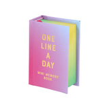 Product description
Capture life’s moments big and small in this charmingly compact one-year memory book from the bestselling One Line a Day series.

This keepsake mini memory book invites you to record a single line once a day over the course of a year. Adorable and perfectly sized to fit in a backpack or pocket, or tuck into a display of favorite collectibles, this journal takes just a moment to fill in but collects a year’s worth of memories. More than a daily diary, this is a uniquely rewarding, screen-