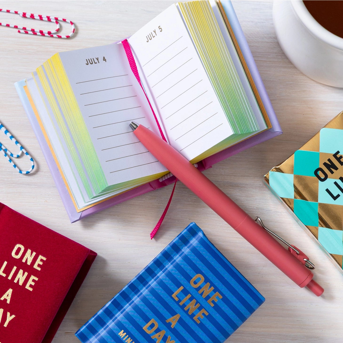 Product description
Capture life’s moments big and small in this charmingly compact one-year memory book from the bestselling One Line a Day series.

This keepsake mini memory book invites you to record a single line once a day over the course of a year. Adorable and perfectly sized to fit in a backpack or pocket, or tuck into a display of favorite collectibles, this journal takes just a moment to fill in but collects a year’s worth of memories. More than a daily diary, this is a uniquely rewarding, screen-