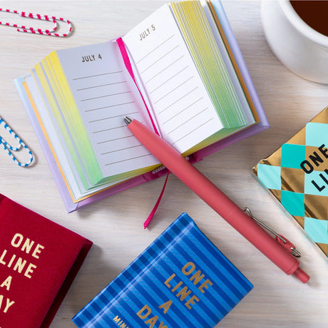 Product description
Capture life’s moments big and small in this charmingly compact one-year memory book from the bestselling One Line a Day series.

This keepsake mini memory book invites you to record a single line once a day over the course of a year. Adorable and perfectly sized to fit in a backpack or pocket, or tuck into a display of favorite collectibles, this journal takes just a moment to fill in but collects a year’s worth of memories. More than a daily diary, this is a uniquely rewarding, screen-