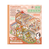 Unleash your creativity with these 3D scene stickers! Perfect for kids and adults, you can design your own miniature house scenes with six unique backgrounds and stickers. Enjoy hours of imaginative fun while enhancing creativity as you bring your dream cabin to life.&nbsp;

This set provides 12 sheets of PET stickers to decorate 6 different scene cards.