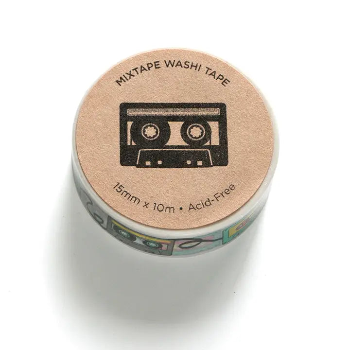 Pattern of retro cassette tapes.

Each roll is 15mm X 10m
Acid-free
Original Smarty Pants design
Individually shrink wrapped
Kraft label on top displays pattern of tape
White label on bottom with product information