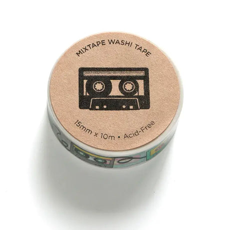Pattern of retro cassette tapes.

Each roll is 15mm X 10m
Acid-free
Original Smarty Pants design
Individually shrink wrapped
Kraft label on top displays pattern of tape
White label on bottom with product information