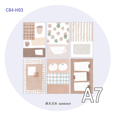 Molinta - Almond Chestnut Brown A7 Memo Sheets

Enjoy these cute memo sheets with 6 different patterns front and back! 4 pages of each pattern.

Specifications: 80mmx120mm
Material: 120g cotton paper

Number of pages: 24
