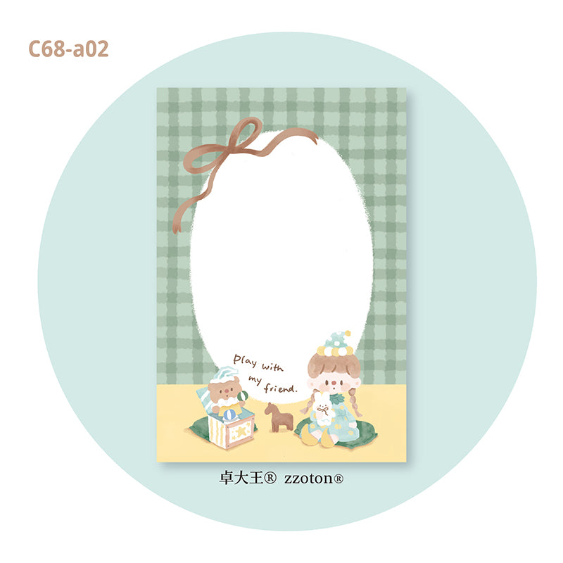 Molinta - Antique Toy A7 Notepad

Enjoy 50 sheets of this adorable design of antique styles paired with cute toys in a notepad! It can be personalized with hole punches to add to your binder or be pasted in your notebook to brighten up your pages.

Specifications: 80mmx120mm
Material: 100g white kraft paper
Number of pages: 50