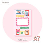 Molinta - Crayon Animal A7 Memo Sheets

Enjoy these cute memo sheets featuring different animals drawn with crayon-like art style!

Specifications: 80mmx120mm
Material: 120g cotton paper

Number of pages: 10