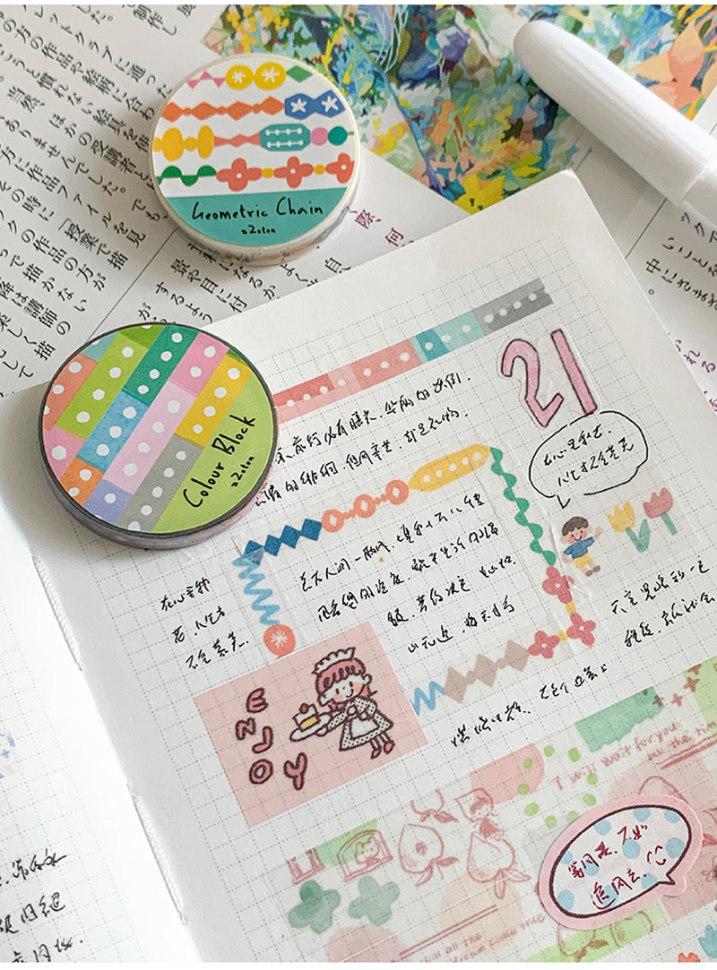 Molinta - Geometric Chain Washi Tape swatches