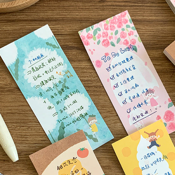 Molinta - Long Sticky Notes A

Take notes or decorate your planner with this cute sticky note set! This set includes 6 different patterns!

48mm x 105mm (1.8in x 4in)
120g white kraft paper
48 sheets - 6 different patterns within the sticky note pad