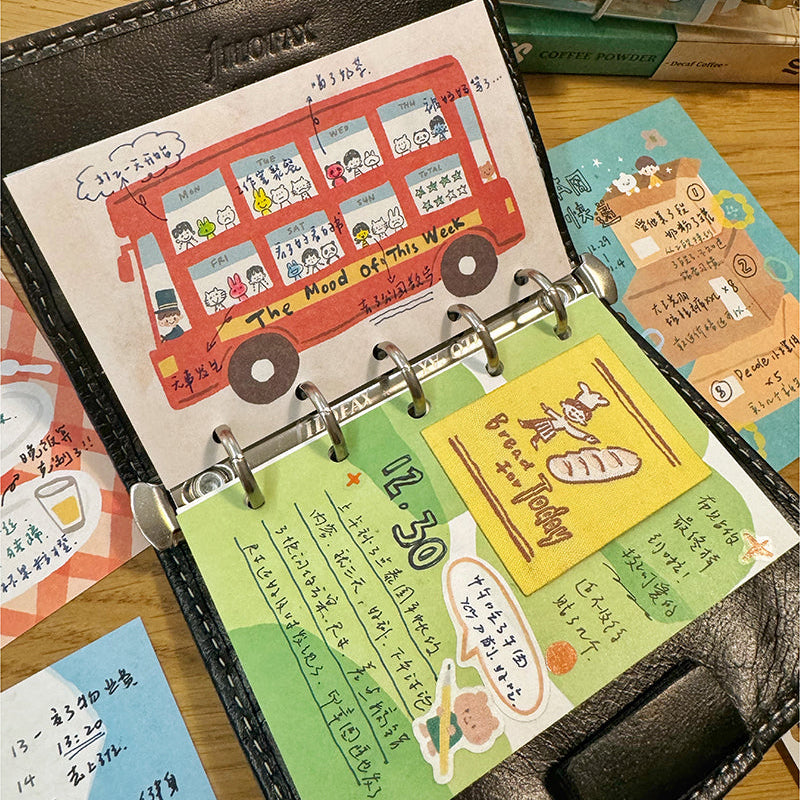 Molinta - Mood Bus A7 Memo Pad

Enjoy 20 sheets of this memo pad to track your moods throughout the entire week to add to your journaling experience!

Specifications: 80mmx120mm
Material: 120g white kraft paper
Number of pages: 20