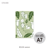 Molinta - Quiet Forest A7 Notepad

Enjoy 4 sets of 25 different designs that total to 100 sheets that have all kinds of specific texture characteristics to add charm to your journal!

Specifications: 80mmx120mm
Material: 300g super-sensitive paper
Inner page material: 100-130g mixed specialty paper
Full color pages inside
Quantity: 25 kinds of mixed specialty paper per book, 4 pages of each kind, 100 pages in total