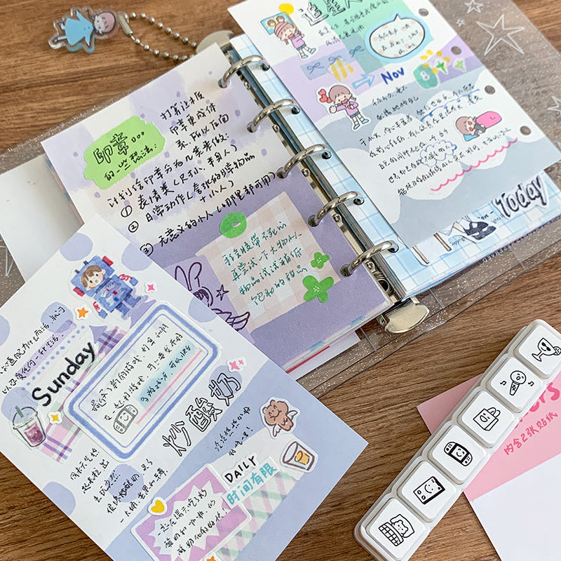 Molinta - Taro Paste Light Purple M5 Memo Sheets

Enjoy these cute memo sheets with 6 different patterns front and back! 4 pages of each pattern.

Specifications: 67mmx105mm
Material: 120g cotton paper

Number of pages: 24