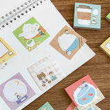 Molinta - Tea Tasting Sticky Notes

Take notes or decorate your planner with this cute sticky note set! Perfect for jotting quick reminders, marking pages, or decorating your journal, this petite sticky note pad brings adorable vibes to your everyday stationery routine.

With 12 different designs to choose from, you can pick your favorites or collect the whole set.

50mm x 50mm (Approx 2in x 2in)
120g white kraft paper
50 pages

Includes 1 pattern