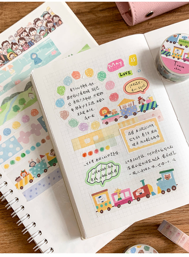 Molinta - Train Washi Tape swatches spreads