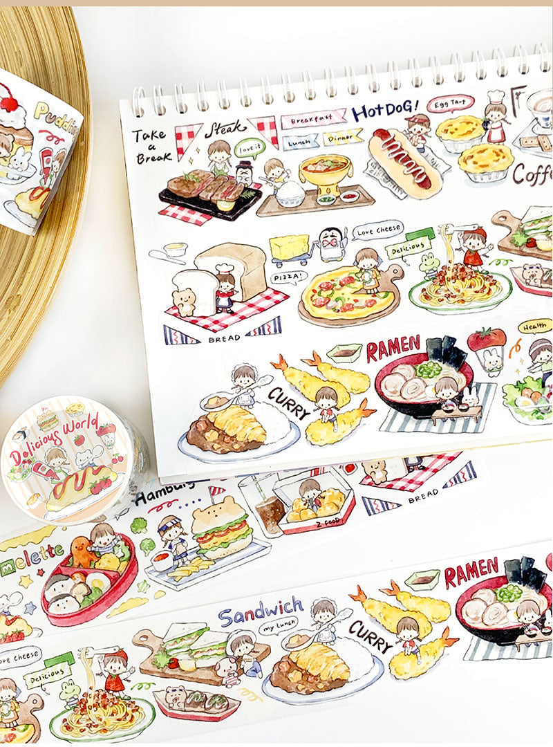 Molinta Delicious World Washi Tapes Sticker Roll Release Paper Journaling