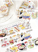 Molinta Delicious World Washi Tapes Sticker Roll Release Paper Journaling Food addicts