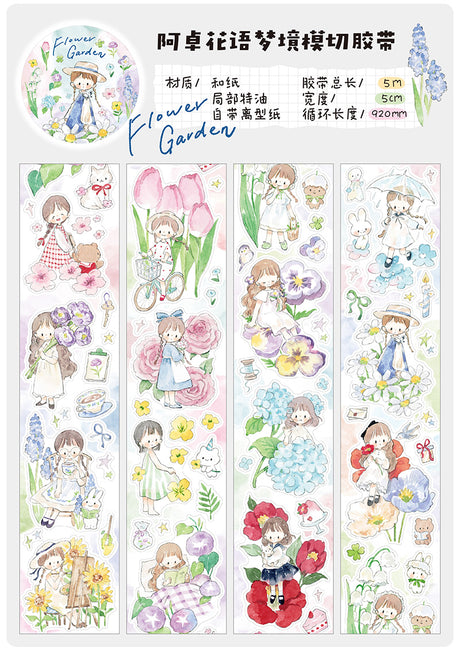 Molinta Flower Garden Washi Sticker Roll