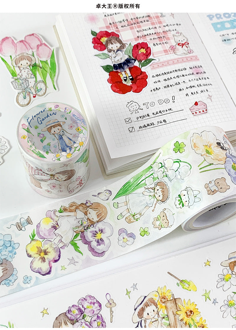 Molinta Flower Garden Washi Sticker Roll Rainy Day Washi Tape