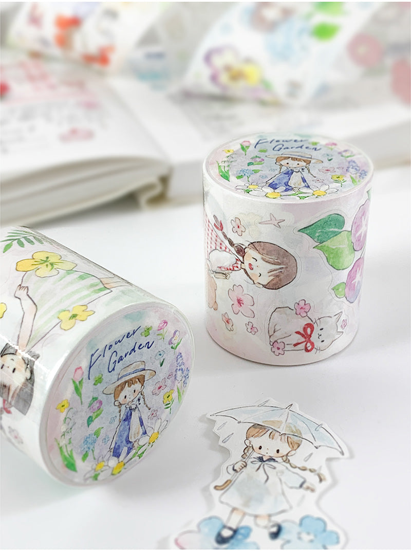Molinta Flower Garden Washi Sticker Roll Rainy Day Washi Tape 2