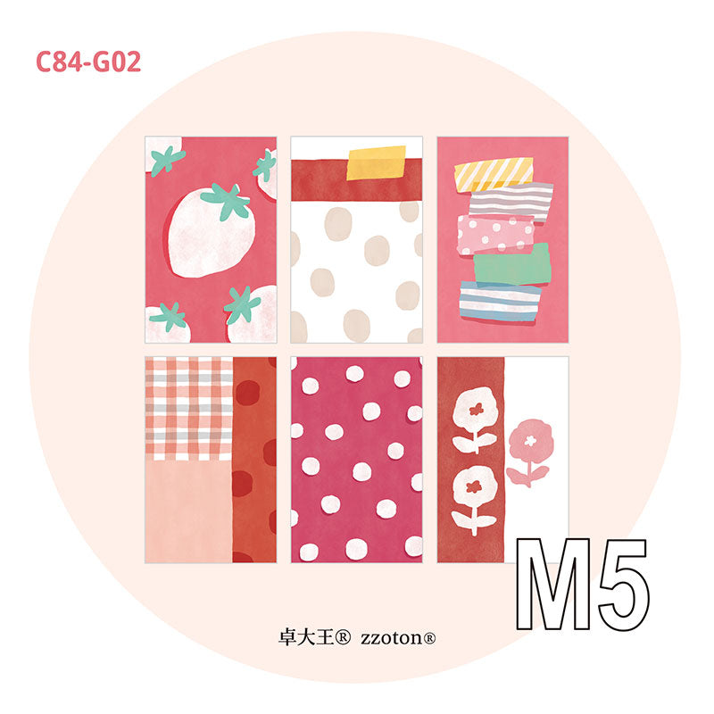 Molinta M5 Memo Sheets - Warm Red

Enjoy these cute memo sheets with 6 different patterns front and back! With 4 sheets of each pattern, you get a generous stack of beautifully coordinated designs that fit effortlessly into any M5 setup.

Specifications: 67mm x 105mm
Material: 120g cotton paper

Number of pages: 24
