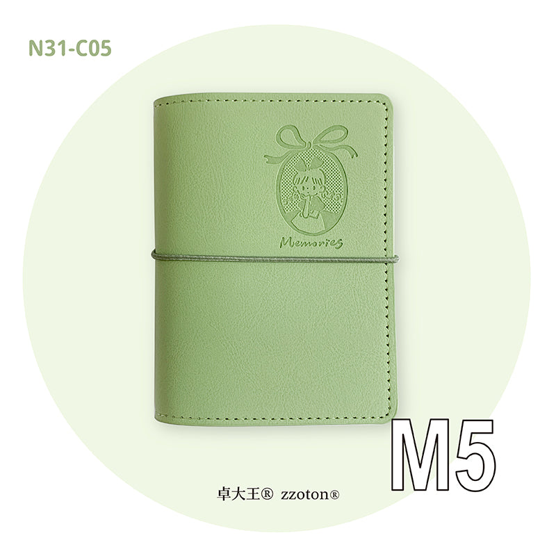 Molinta Six Ring Binder - Green

Stay organized in style with the Molinta 6‑Ring Binder, a compact and beautifully crafted cover designed for everyday notes, lists, sticker storage, and creative planning. Its warm brown tone gives it a classic, cozy feel, making it a perfect addition to any planner setup or stationery collection.

This binder is built in the A6, A7, or M5 size, making it wonderfully portable — easy to slip into bags, pouches, or carry on the go.

Specifications:

M5: 95mm x 128mm
A7: 102mm 