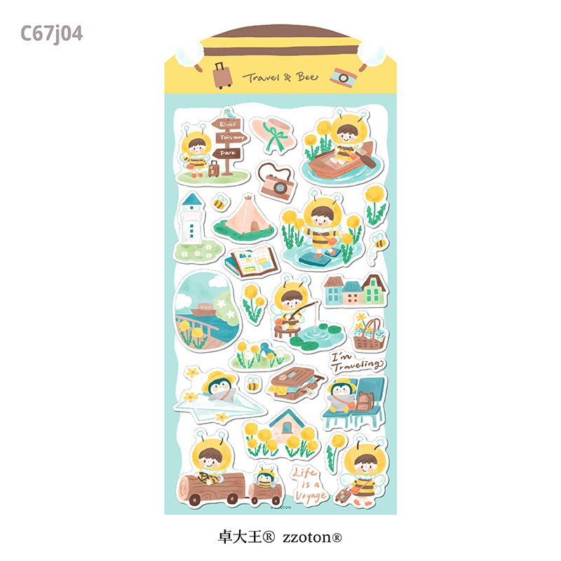 Featuring an adorable collection of illustrations full of adventures with bees, this sticker sheet adds a joyful, whimsical touch to planners, cards, photo albums, and creative projects. Each design is printed on durable writing paper with vibrant colors for easy decoration!