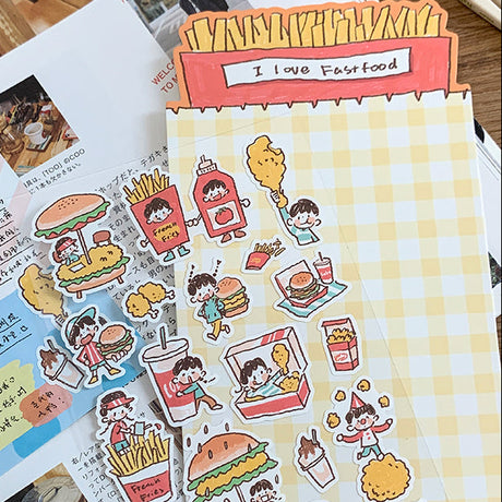 Molinta Sticker Sheet - I Love Fast Food

Celebrate your love for fast food with this charming Molinta sticker sheet. Featuring adorable illustrations in Molinta’s signature whimsical style, these stickers are perfect for decorating planners, journals, scrapbooks, and happy mail.

90x162mm
Material: Writing Paper
Includes 1 sticker sheet