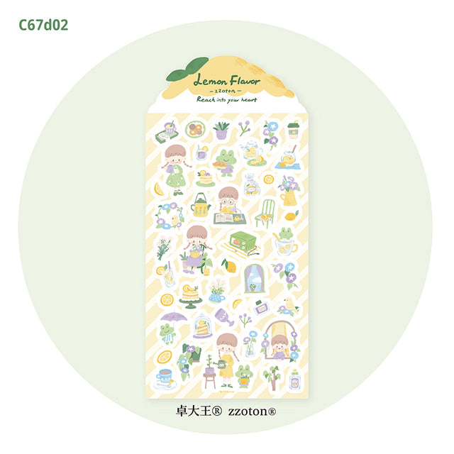 Featuring an adorable collection of lemon themed illustrations, this sticker sheet adds a sweet, whimsical touch to planners, cards, photo albums, and creative projects. Each design is printed on durable paper with vibrant colors for easy decoration!