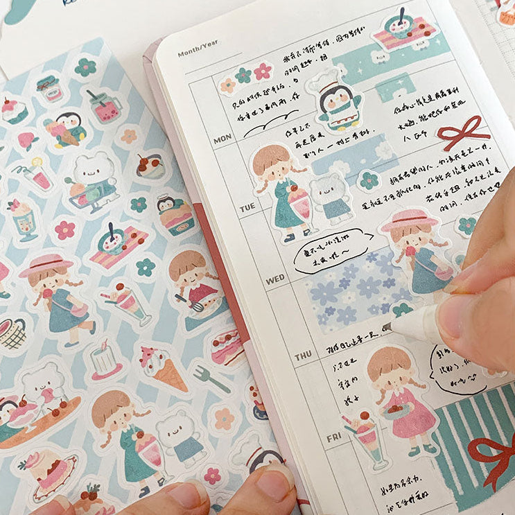 Featuring an adorable collection of plum themed illustrations, this sticker sheet adds a sweet, whimsical touch to planners, cards, photo albums, and creative projects. Each design is printed on durable paper with vibrant colors for easy decoration!