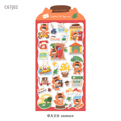 Featuring an adorable collection of mail and squirrel themed illustrations, this sticker sheet adds a playful, whimsical touch to planners, cards, photo albums, and creative projects. Each design is printed on durable writing paper with vibrant colors for easy decoration!