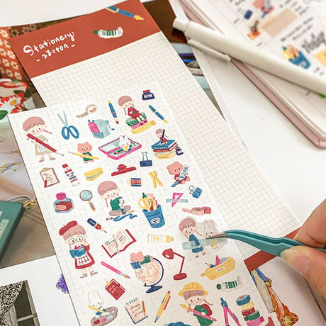 Molinta Sticker Sheet - Stationery

Celebrate your love for stationery with this charming Molinta sticker sheet. Featuring adorable illustrations in Molinta’s signature whimsical style, these stickers are perfect for decorating planners, journals, scrapbooks, and happy mail.

90x158mm
Material: Writing Paper
Includes 1 sticker sheet