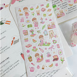 Featuring an adorable collection of melon themed illustrations, this sticker sheet adds a sweet, whimsical touch to planners, cards, photo albums, and creative projects. Each design is printed on durable paper with vibrant colors for easy decoration!