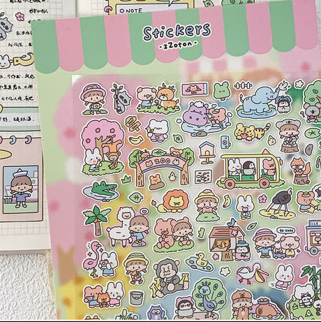 Molinta Sticker Sheet - Zoo

Featuring an adorable collection of zoo‑themed illustrations, this sticker sheet adds a lively, whimsical touch to planners, cards, photo albums, and creative projects. Each design is printed on durable PVC material for crisp colors and long‑lasting use.

137x125mm

Material: PVC