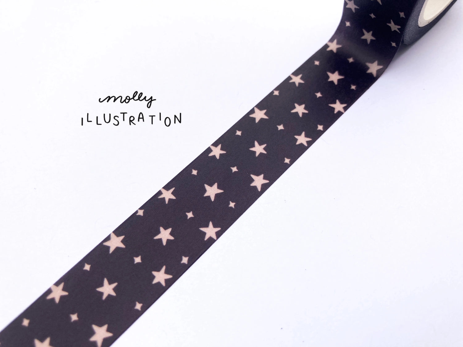 This washi tape is my own original design.

Each decorative washi tape roll is 15mm wide and 10m in length and comes vacuum sealed in plastic with a matching sticker label.


Washi tape is easy to stick to &amp; peel off of paper for repositioning and leave no residue.
Great for scrapbooking, journaling, planners, snail mail, gift wrapping and more!