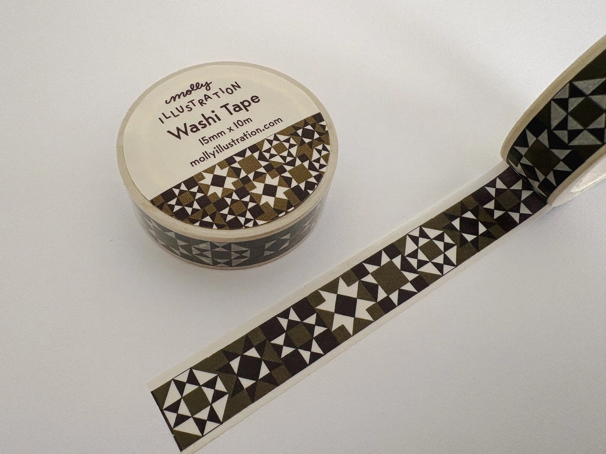 This washi tape is my own original design.

Each decorative washi tape roll is 15mm wide and 10m in length and comes vacuum sealed in plastic with a matching sticker label.


Washi tape is easy to stick to &amp; peel off of paper for repositioning and leave no residue.
Great for scrapbooking, journaling, planners, snail mail, gift wrapping and more!