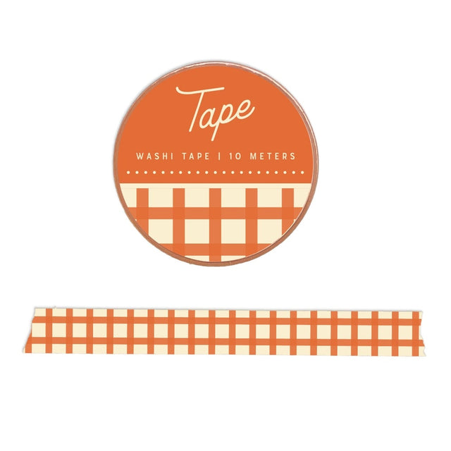 Brighten up your creative projects with our Monarch Orange Gingham Washi Tape. Use it on planners, journals, envelopes, or as a decorative border for cards and crafts. Durable, yet easily removable for endless possibilities.

Additional Details:
- 15 mm width
- 10 m length