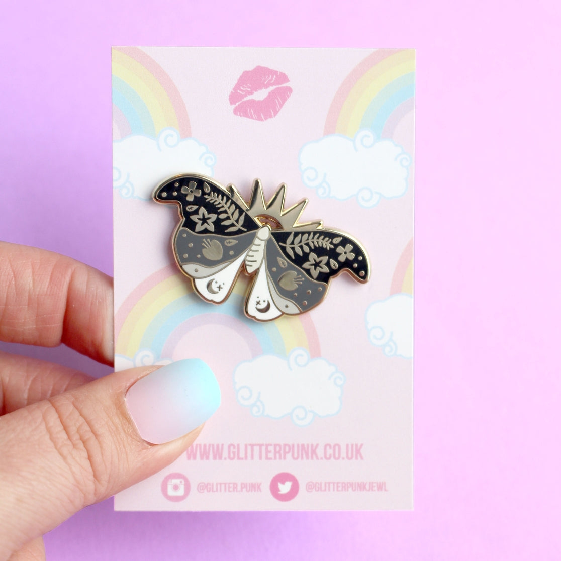 Glitter Punk - Moth Enamel Pin