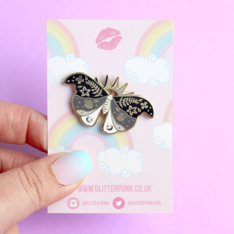 Glitter Punk - Moth Enamel Pin