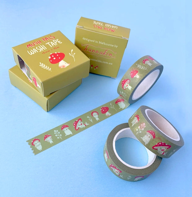 Hannakin - Mush Pals Washi Tape (Mustard)