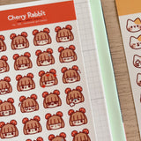 Cherry Rabbit - Mushroom Girl Emojis Sticker Sheet