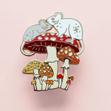 Glitter Punk - Mushroom Mice Enamel Pin – Autumn Fall Collection