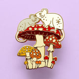 Glitter Punk - Mushroom Mice Enamel Pin – Autumn Fall Collection