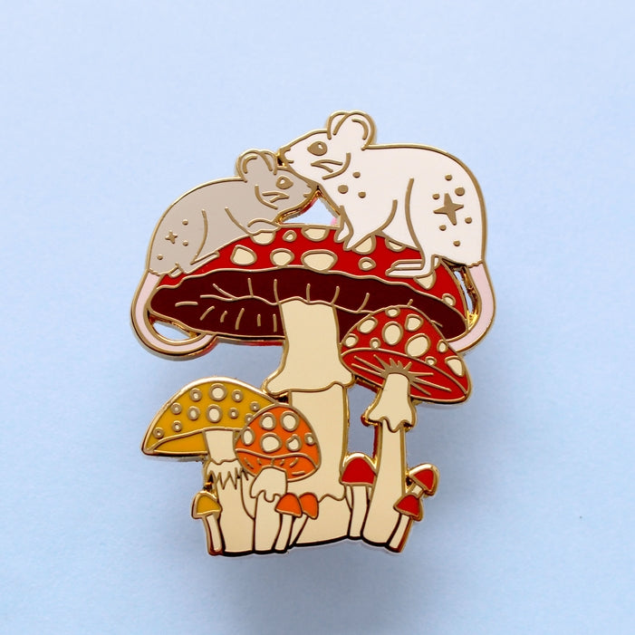 Glitter Punk - Mushroom Mice Enamel Pin – Autumn Fall Collection