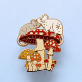Glitter Punk - Mushroom Mice Enamel Pin – Autumn Fall Collection