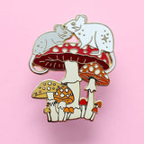 Glitter Punk - Mushroom Mice Enamel Pin – Autumn Fall Collection