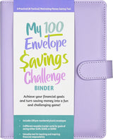 Sturdy 6-ring binder with magnetic closure flap comes with 100 pre-numbered envelopes. Use them to save $100, $1,020, or $5,050! Includes 3 reusable tracker cards. Inside cover pockets hold your cash until you've saved enough to move it into the appropriate envelope. See your savings build as you fill each envelope and track each contribution! Before you know it, you'll have reached your 100th envelope, achieving Super Saver status!

Binder measures 6-3/4'' wide x 9-1/8'' high.
Instructions and 3 reusable t
