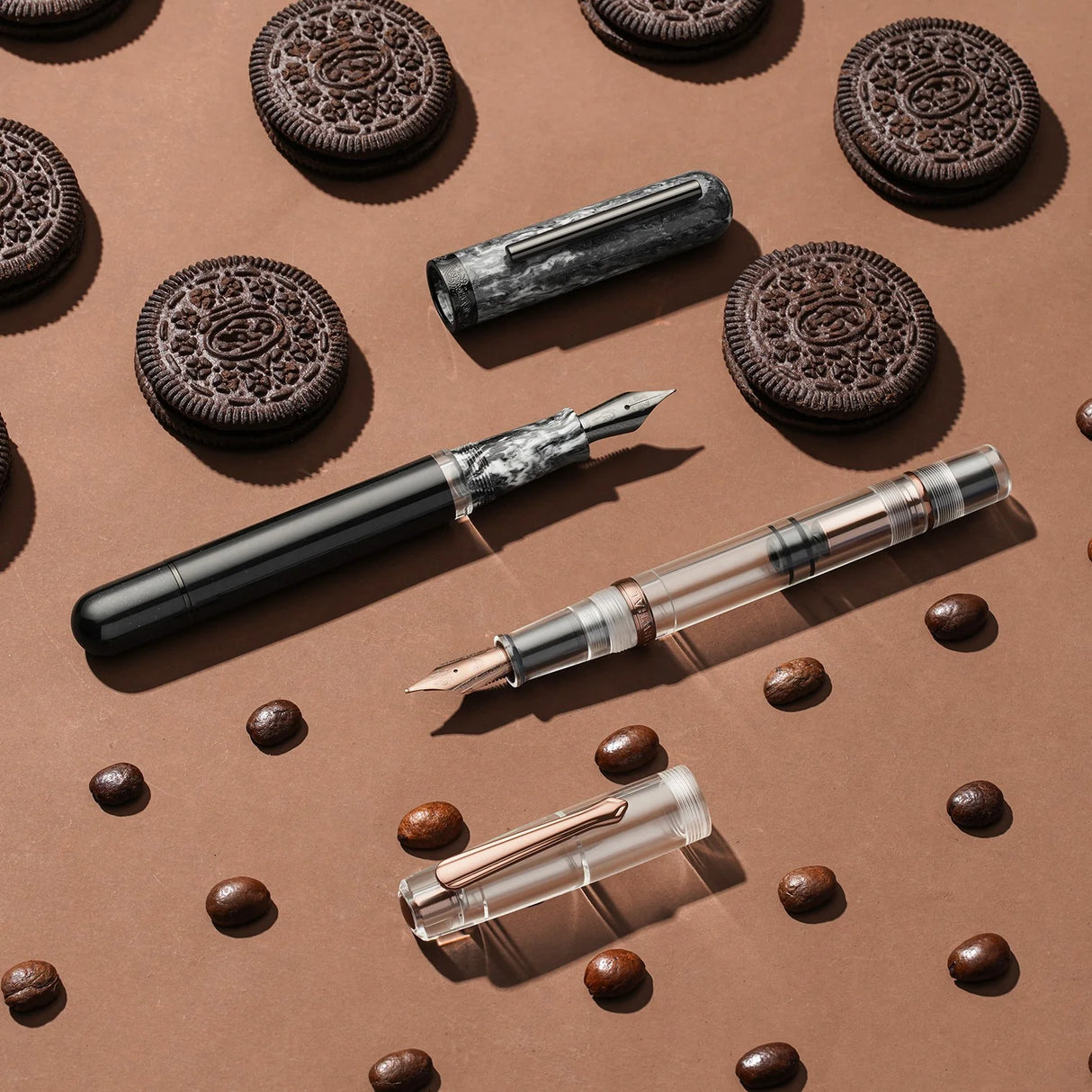 The Original: Fall is still a demonstrator like it’s other seasonal cousins. But this time has been adorned with a warm, coffee-like brown piston, furniture and nib. While this pen does not replace your daily caffeine intake, it may help alleviate some of the sting of working on a chilly fall morning.